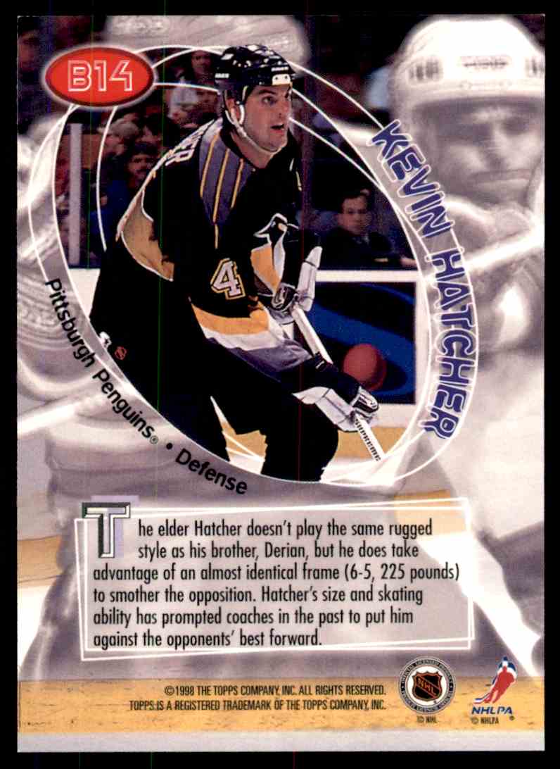1998-99 Topps Board Members Kevin Hatcher card back image