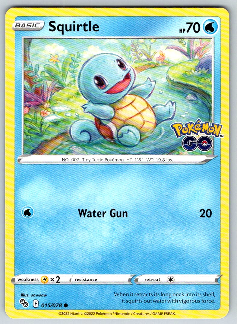 2022 POKEMON GO SQUIRTLE BASIC/COMMON #015/078 HP 70 | eBay