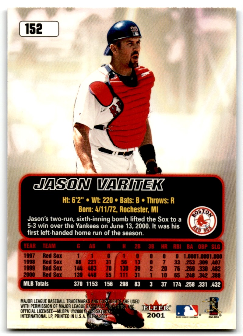 2000 Ultra Jason Varitek Boston Red Sox #152 | eBay