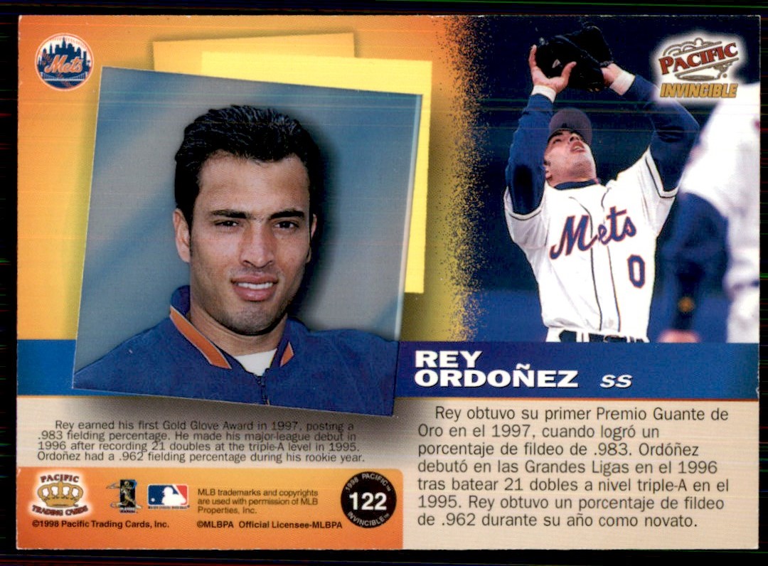 1998 Pacific Invincible Rey Ordonez New York Mets #122 | eBay