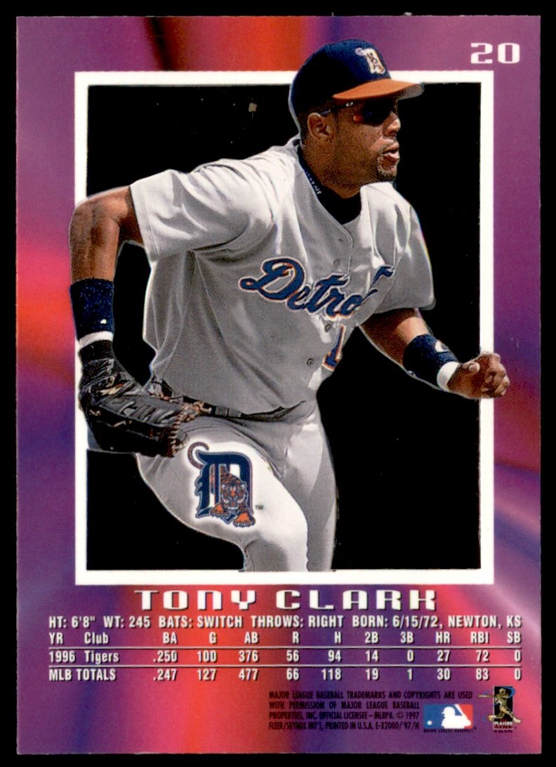 メジャーリーグ　カード　Tony Clark 1997 EX 2000 Tony Clark Detroit Tigers #20 | eBay