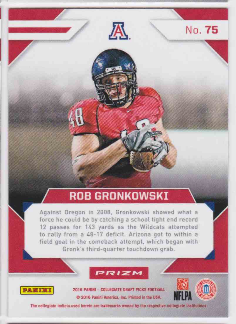 2016 Panini Prizm Rob Gronkowski #75 card back image