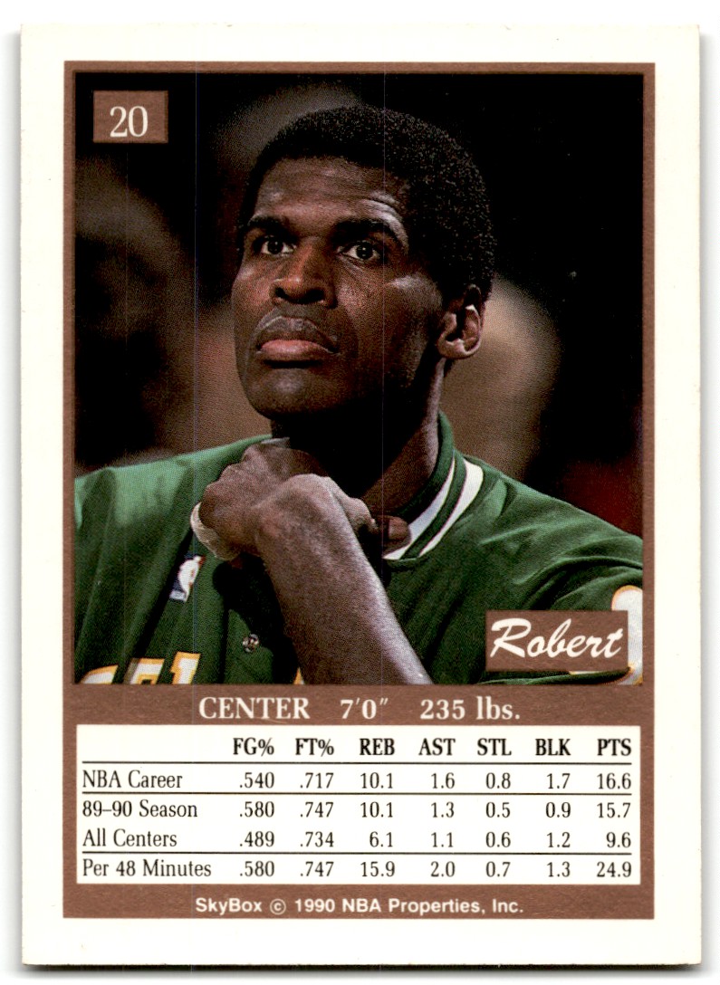 1990-91 SkyBox Robert Parish #20 card back image