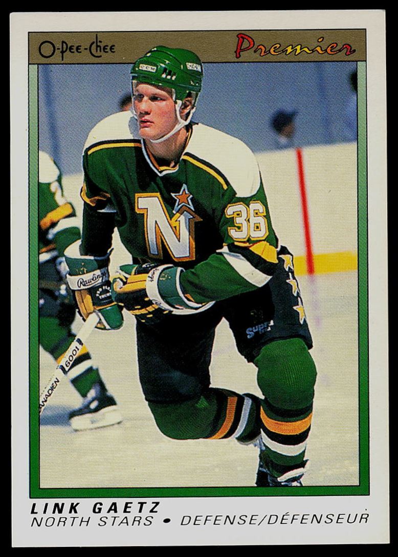 1990-91 O-Pee-Chee Premier Link Gaetz Rookie Minnesota North Stars