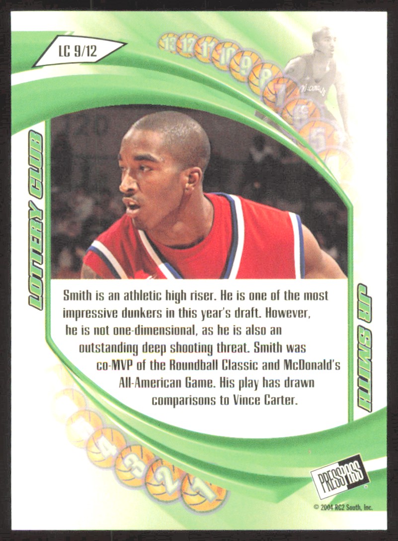 2004-05 Press Pass Lottery Club J.R. JR Smith Rookie #LC9 | eBay