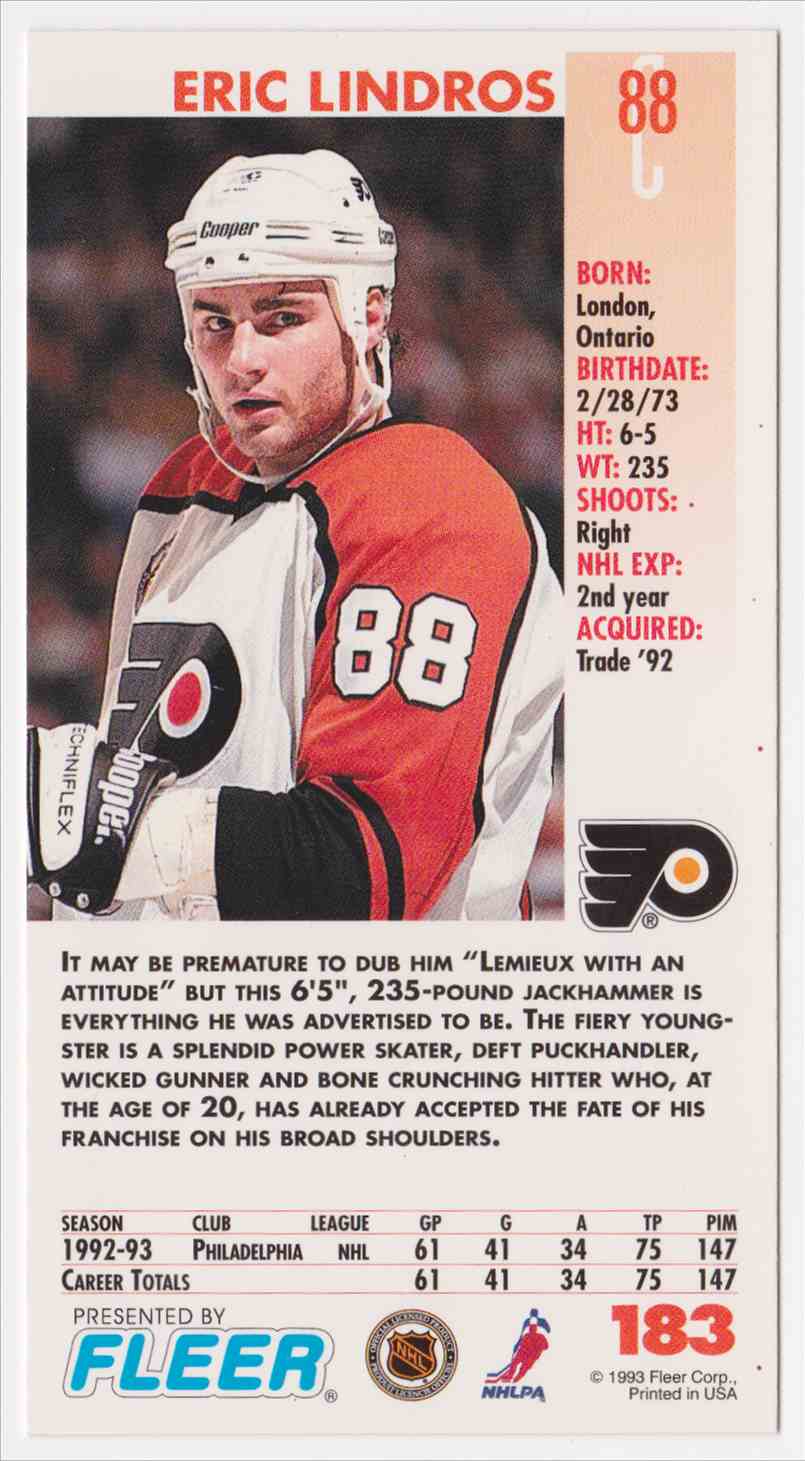 1993-94 Fleer Power Play Eric Lindros #183 on Kronozio