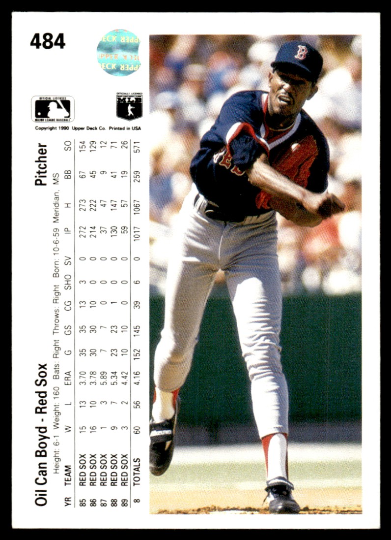1990 Upper Deck #484 Oil Can Boyd Boston Red Sox | eBay