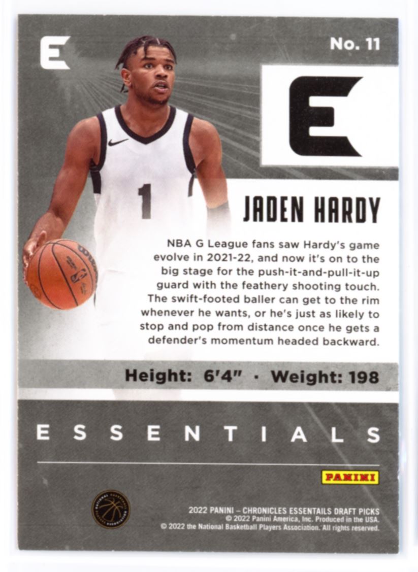 2022-23 Rookie RC Jaden Hardy card back image