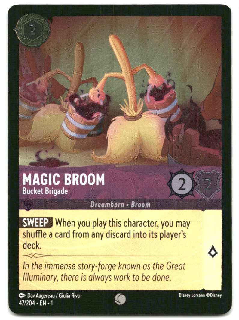 lorcana broom cards The Deck 45/204 Description Magic Broom - Bucket Brigade