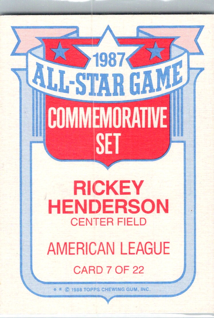 1988 Topps Rickey Henderson #60 card back image
