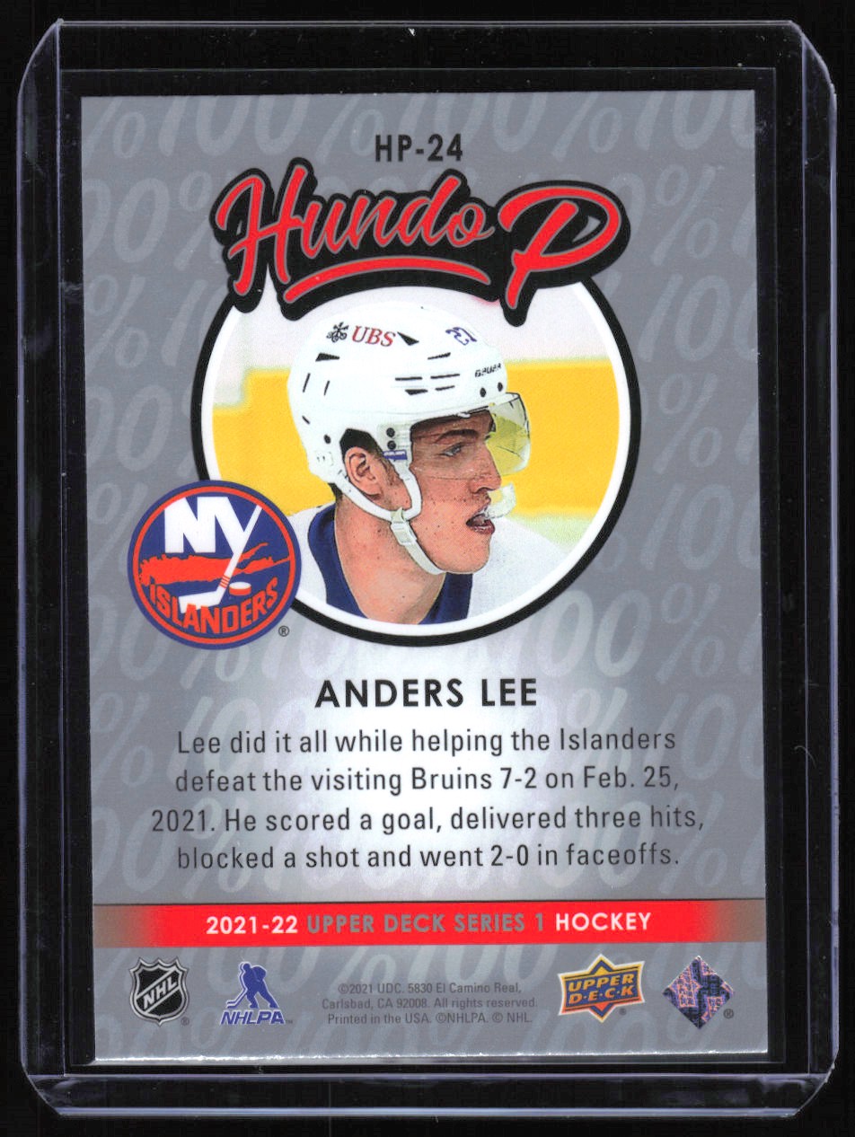 2021-22 Upper Deck Hundo P Anders Lee #HP-24 card back image