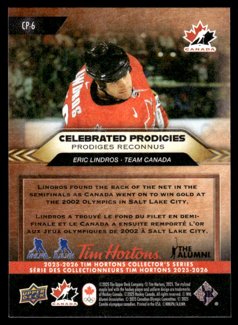 Eric Lindros Celebrated Prodigies #CP-6 2025-26 Upper Deck Tim