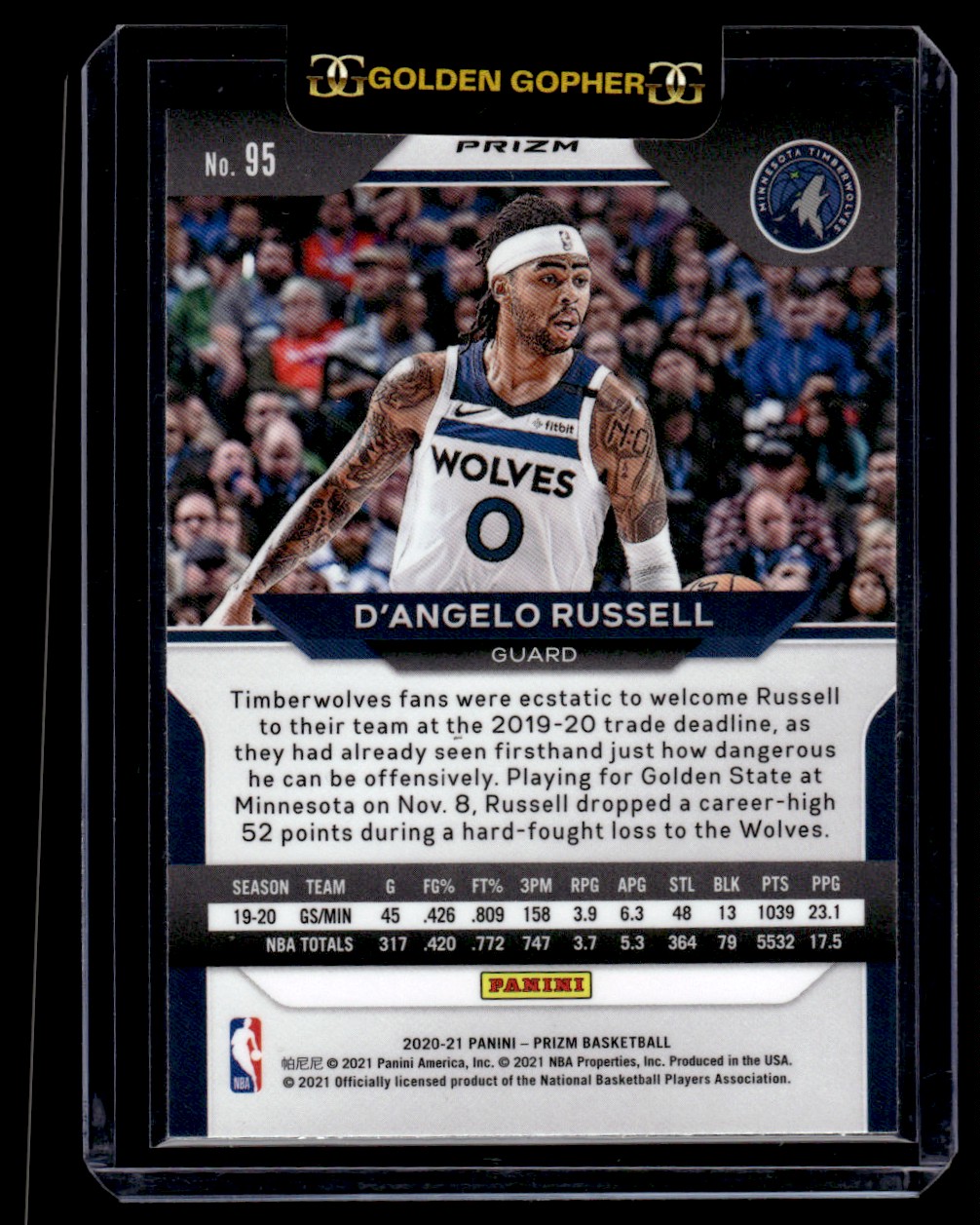 2020-21 Panini Prizm D'Angelo Russell #95 On Kronozio