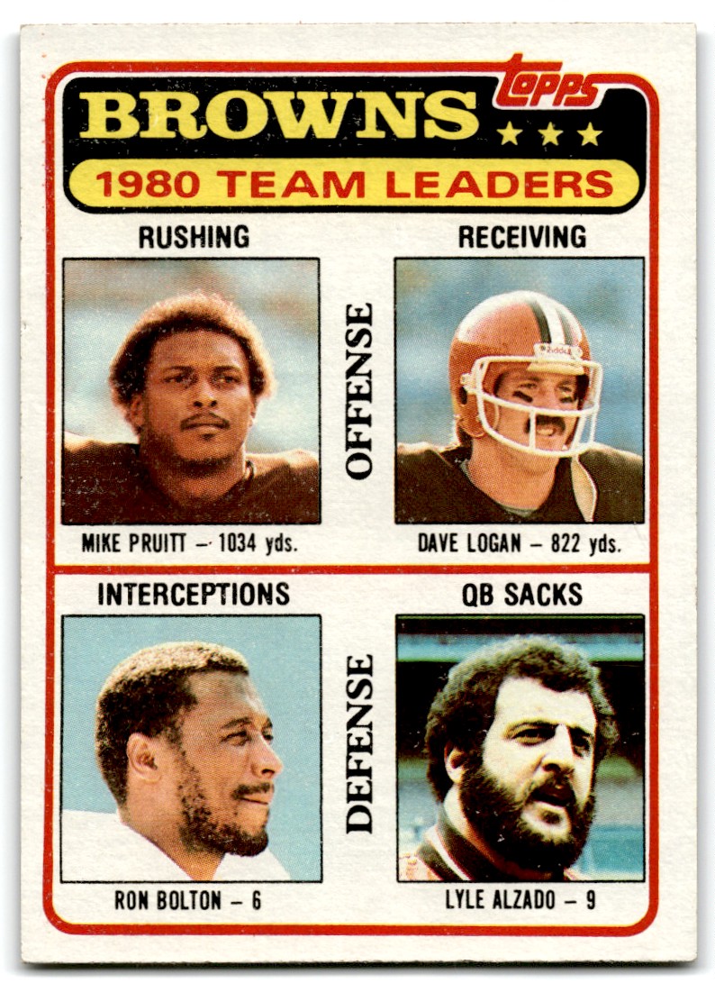 1981 Topps Mike Pruitt/Dave Logan/Ron Bolton/Lyle Alzado Cleveland