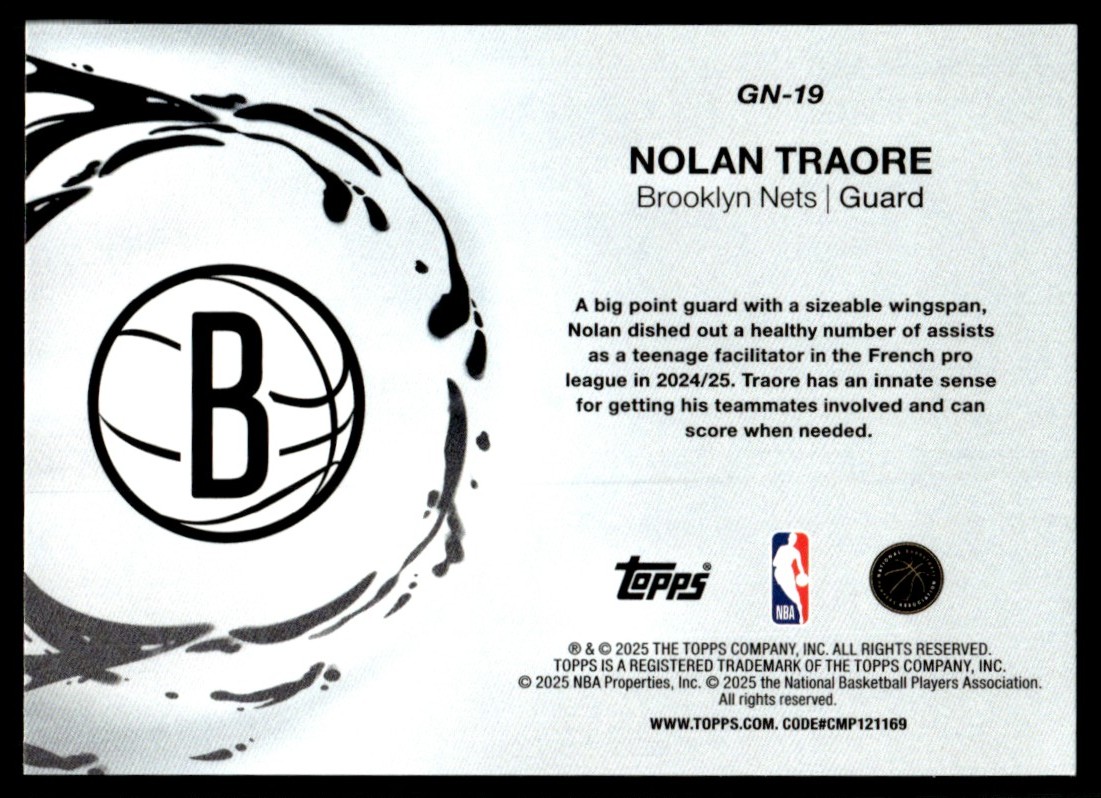 2025-26 Topps NBA Generation Now Nolan Traore Rookie #19 | eBay