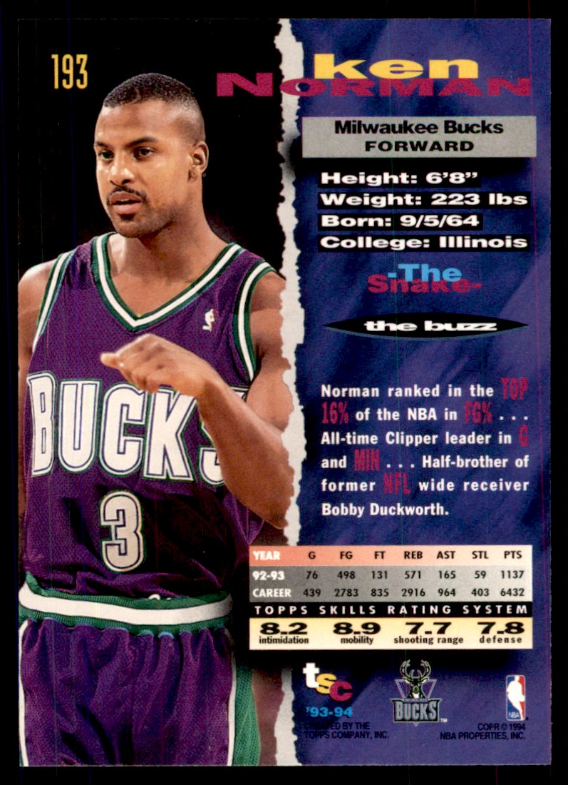 1993-94 Stadium Club Ken Norman #193 on Kronozio