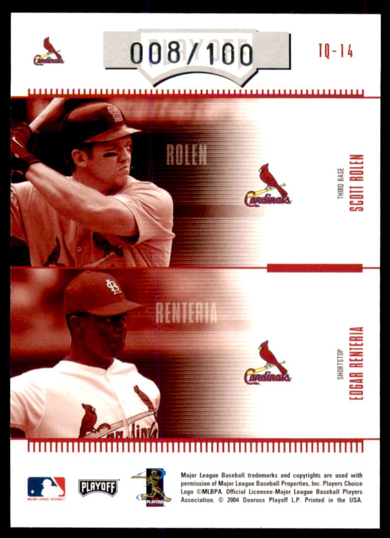 2004 Team Quads Albert Pujols Edmonds Rolen St. Louis Cardinals | eBay