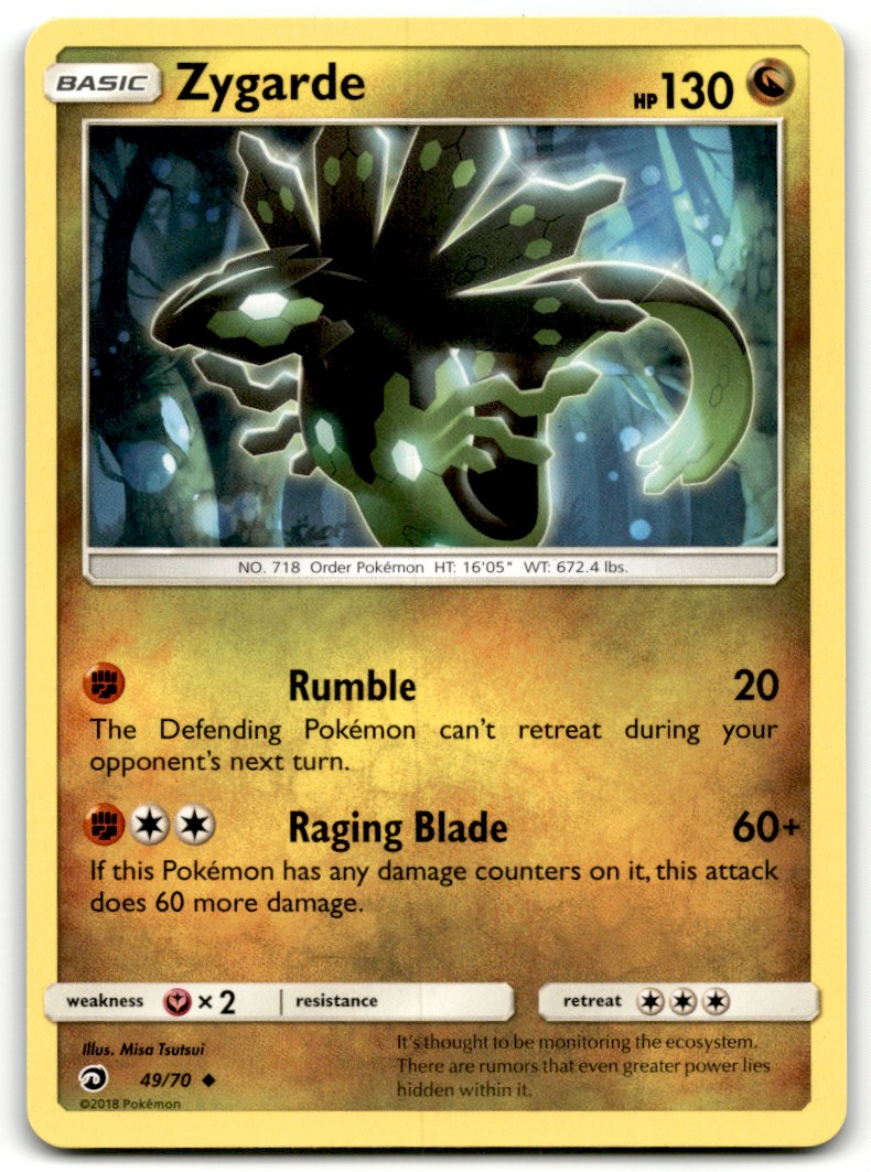 2018 Sun & Moon - Dragon Majesty Pokemon TCG Card #49 Zygarde | eBay