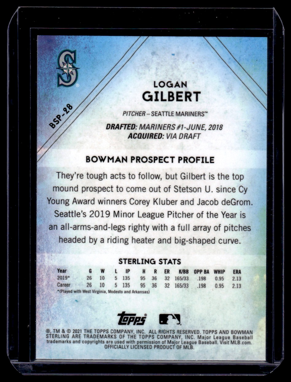 2021 Bowman Sterling Logan Gilbert #BSP-28 card back image