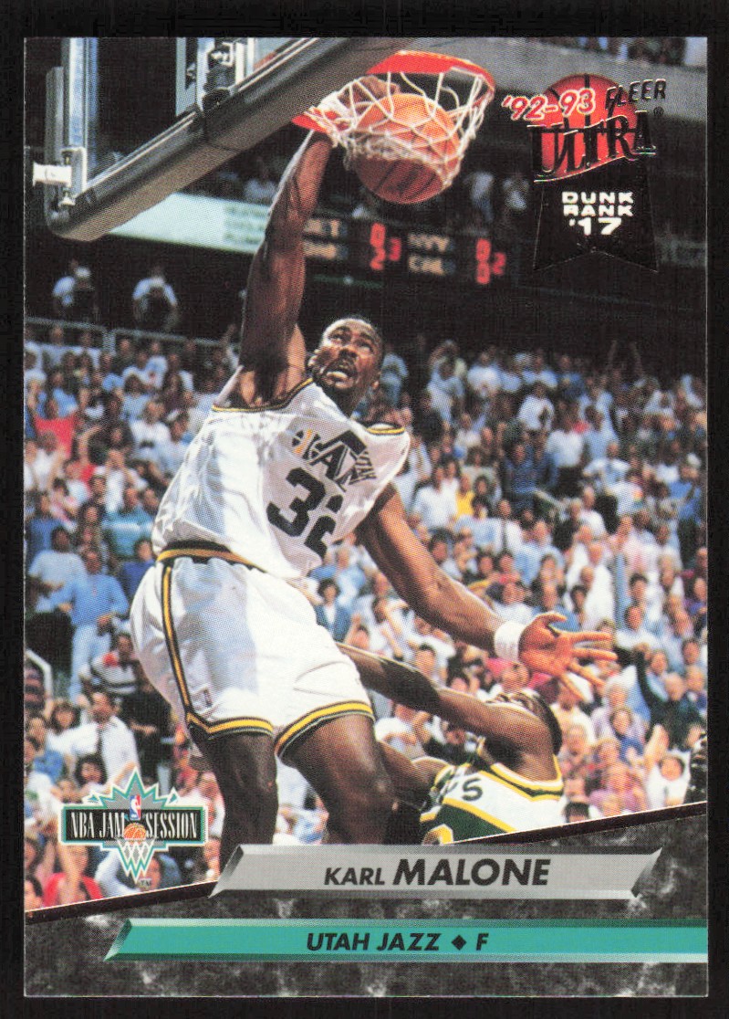 1992-93 Fleer Ultra Basketball Dunk Rank #17 Karl Malone #217 Utah