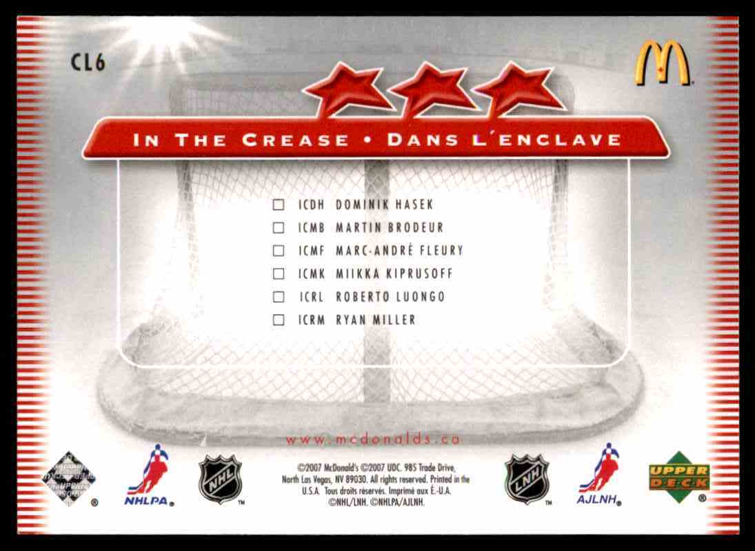 200607 Upper Deck McDonald's Checklist Markus Naslund Daniel Sedin Roberto Luongo CL6 on Kronozio