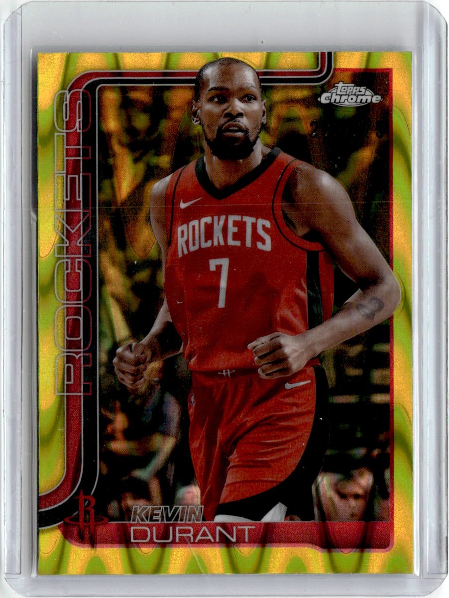 2025-26 Topps Chrome NBA RayWave Yellow Refractor 275/275 Kevin