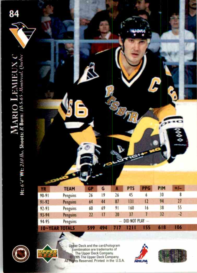 1995 96 Upper Deck Mario Lemieux 84 EBay