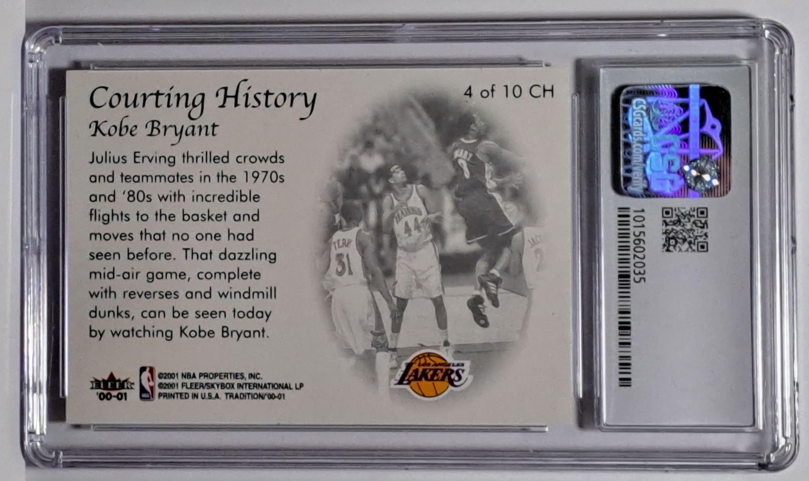 2000-01 Fleer Tradition Kobe Bryant #CH4 card back image