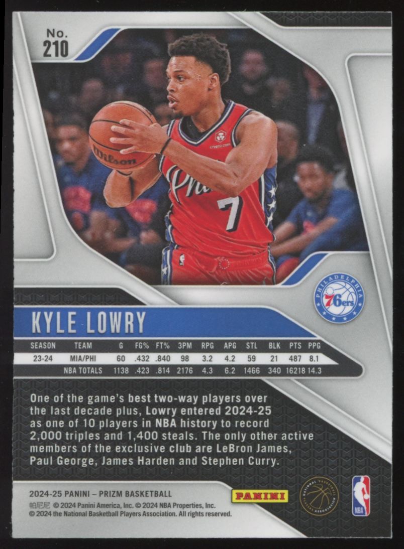 2024-25 Panini Prizm Kyle Lowry Philadelphia 76ers #210