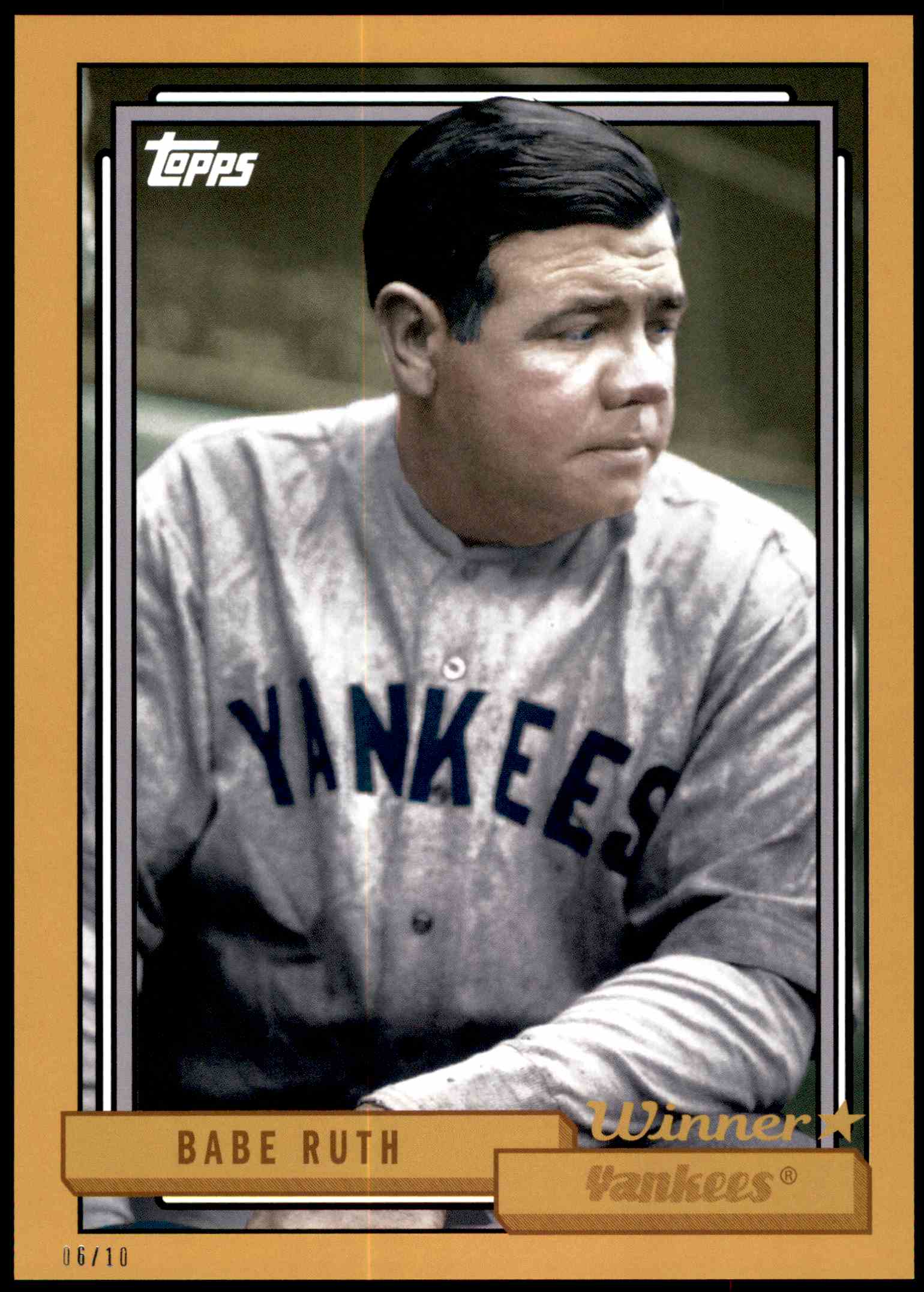 babe ruth jersey card