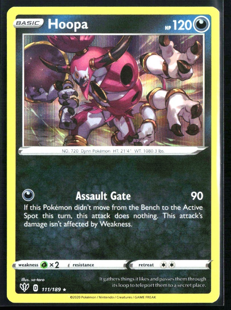 2020 Sword & Shield - Darkness Ablaze Hoopa #111 Holo Rare Pokemon Card