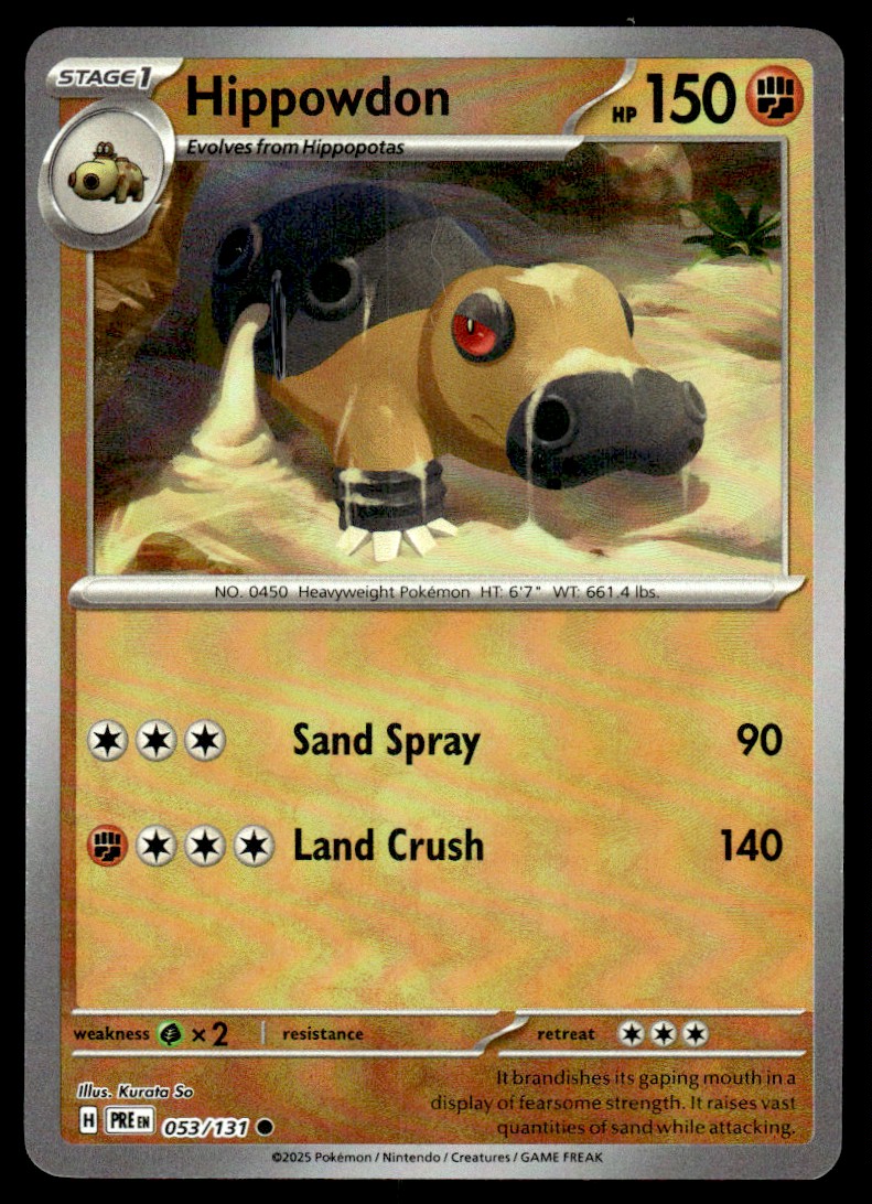 2024 Pokemon Prismatic Evolutions Masterball Hippowdon #053/131 | eBay