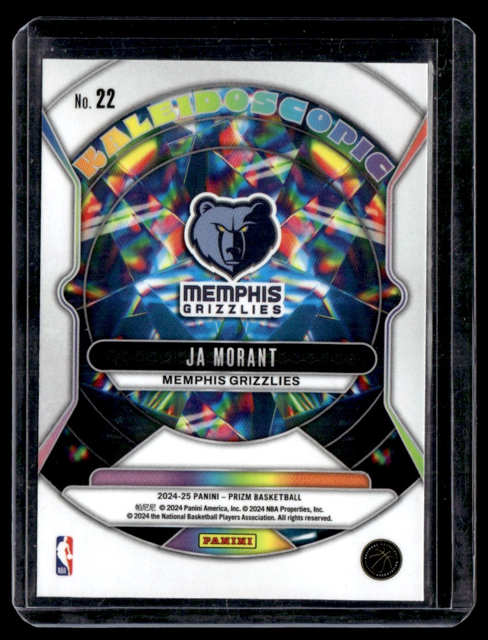 2024-25 Panini Prizm Kaleidoscopic Ja Morant #22 card back image