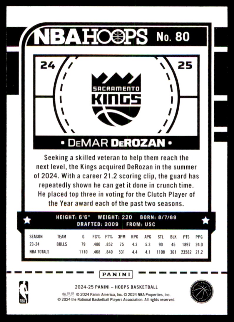 NBA HOOPS  DeMAR DeROZAN  15枚限定 DeMar DeRozan Teal Explosion Parallel - 2022-23 Panini NBA