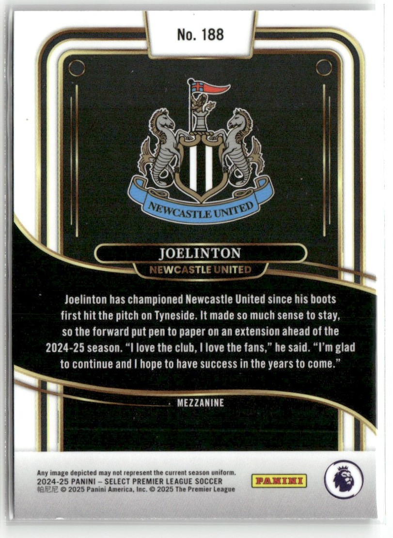 2024 PANINI SELECT PREMIER LEAGUE JOELINTON NEWCASTLE UNITED #188