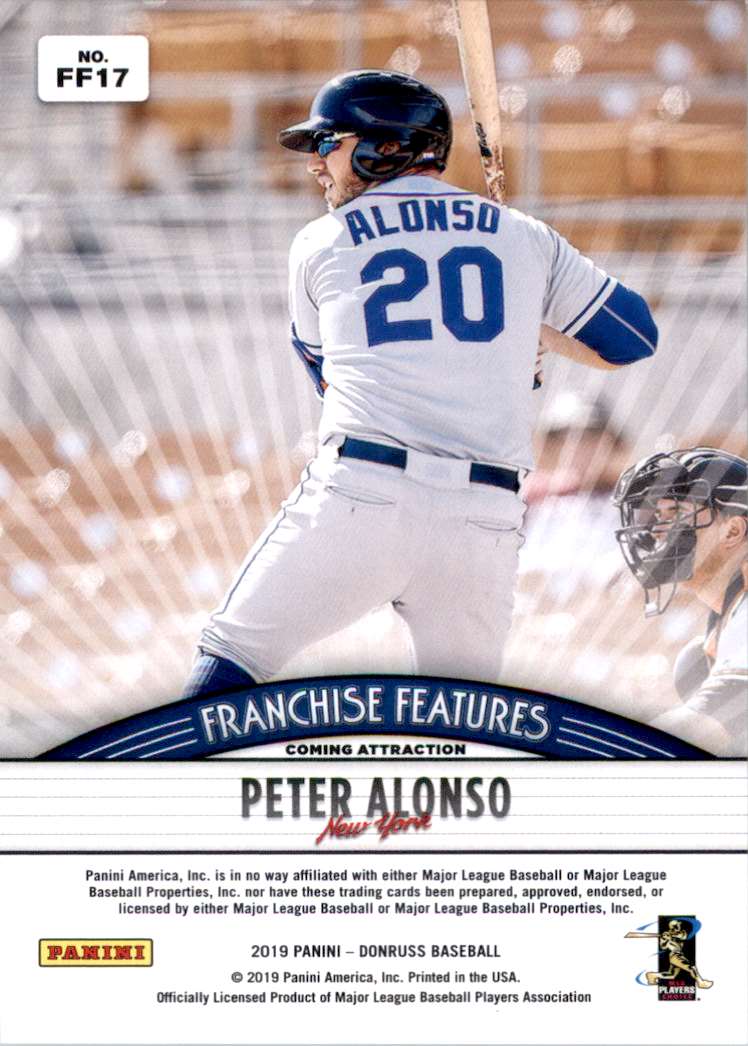 2019 Donruss Franchise Features Baseball Card Paul Goldschmidt/Peter Alonso #17 card back image