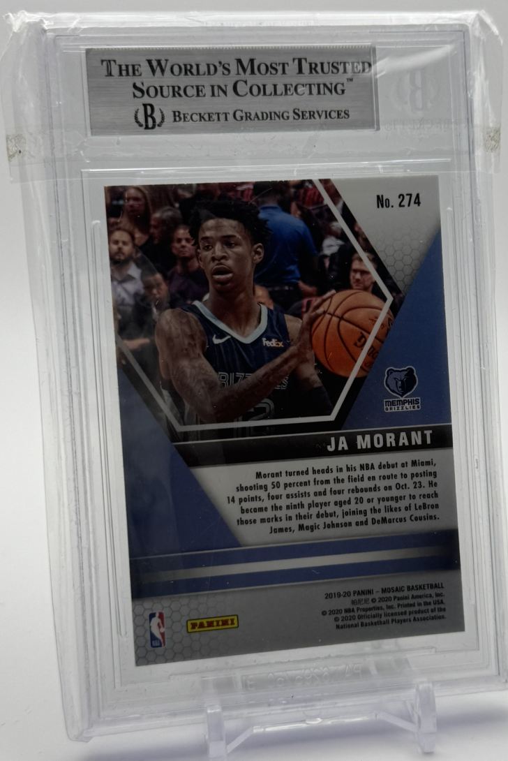 2019-20 Panini Mosaic Ja Morant Rookie BGS 9 Memphis Grizzlies