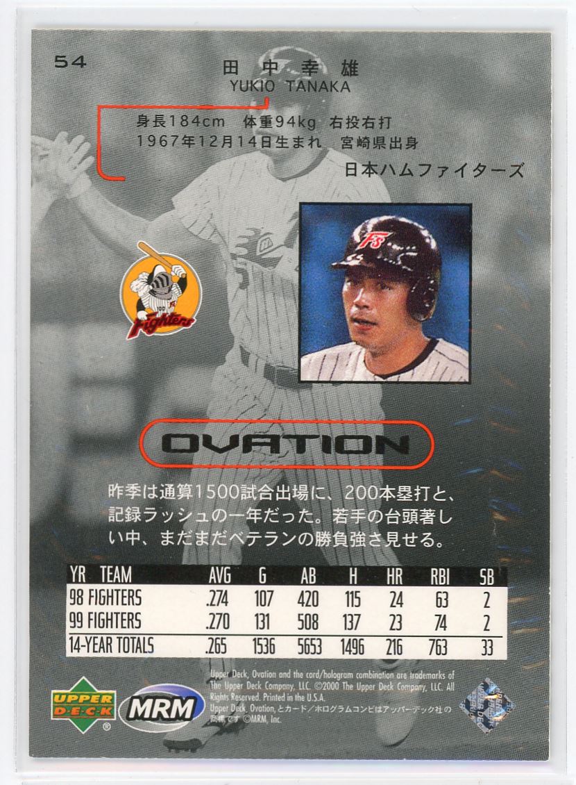 2000 Upper Deck Ovation Japan Yukio Tanaka Fighters #54 | eBay