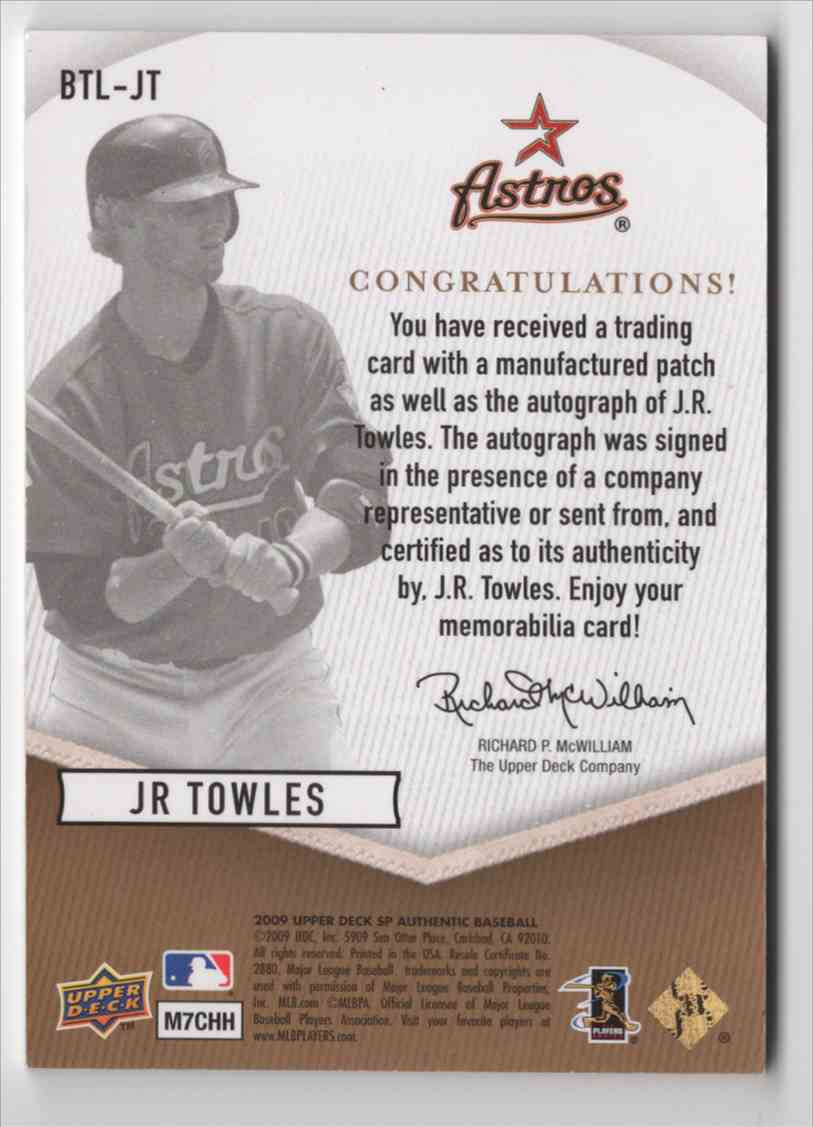 09 Sp Authentic By The Letter J R Towles Jt On Kronozio