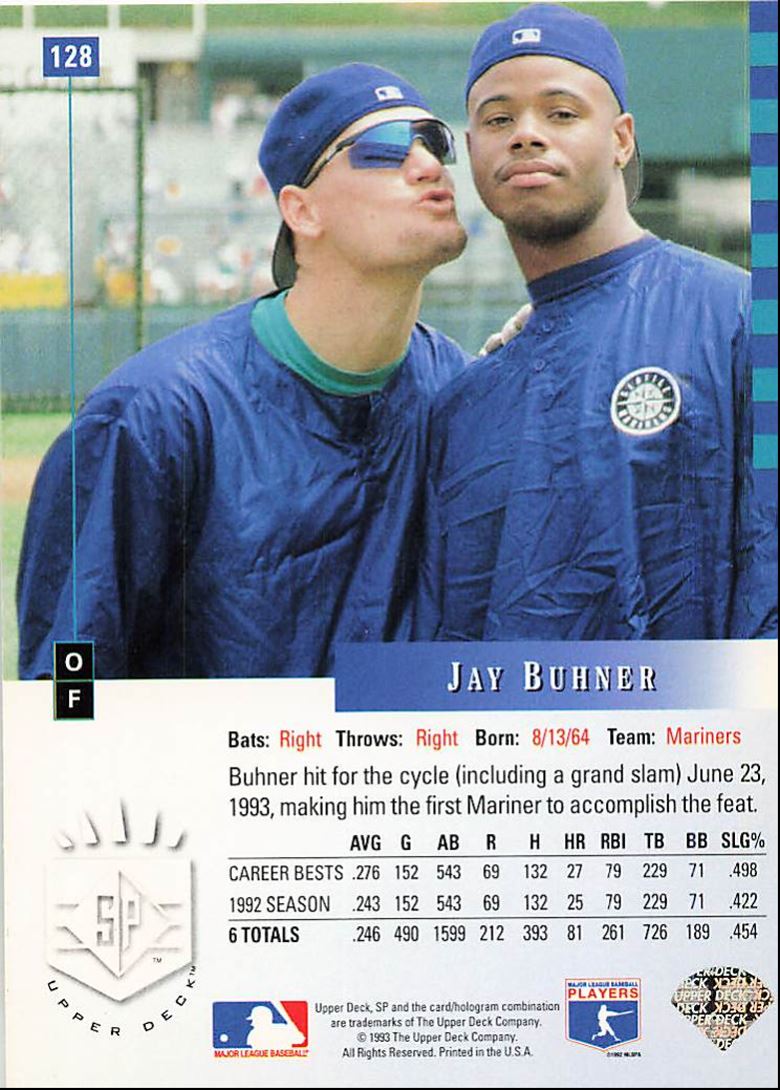 1993 SP Jay Buhner Seattle Mariners #128 | eBay