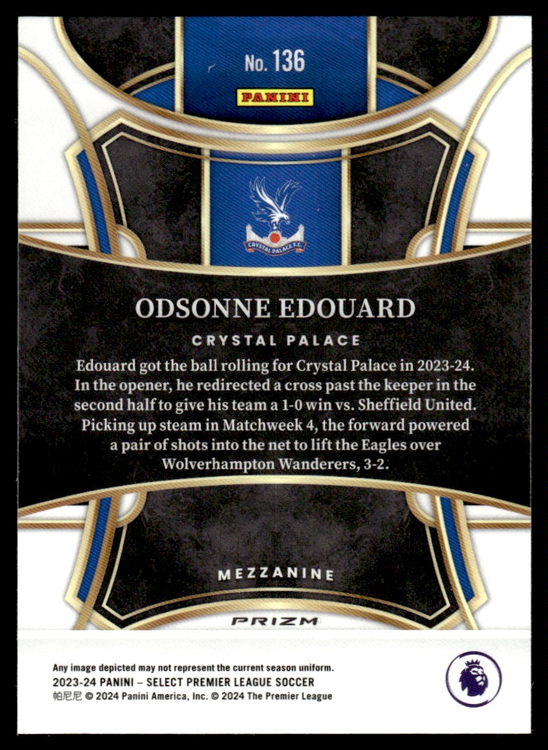 2024 Panini Select FIFA Purple Mojo Odsonne Edouard Crystal Palace