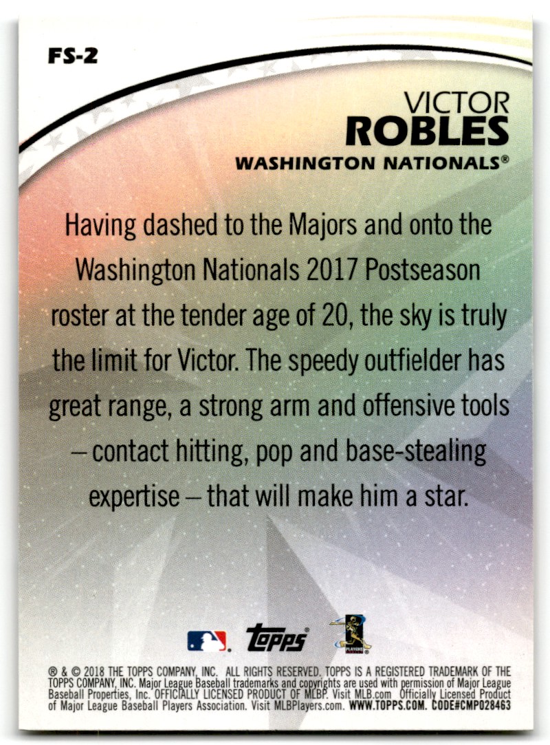 2018 Topps Future Stars Victor Robles #FS-2 card back image