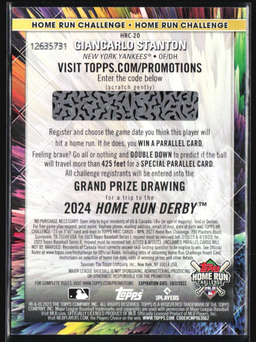 2023 offers Topps Giancarlo Stanton *Special Insert*