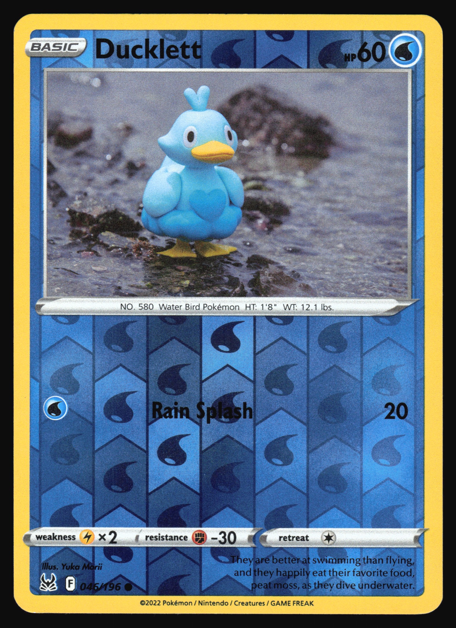 ducklett pokemon card value 2022 Pokemon Ducklett 046/196 Lost Origin Reverse Holo Common