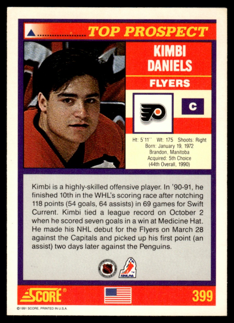 1991-92 Score American Top Prospect #399 Kimbi Daniels Rookie