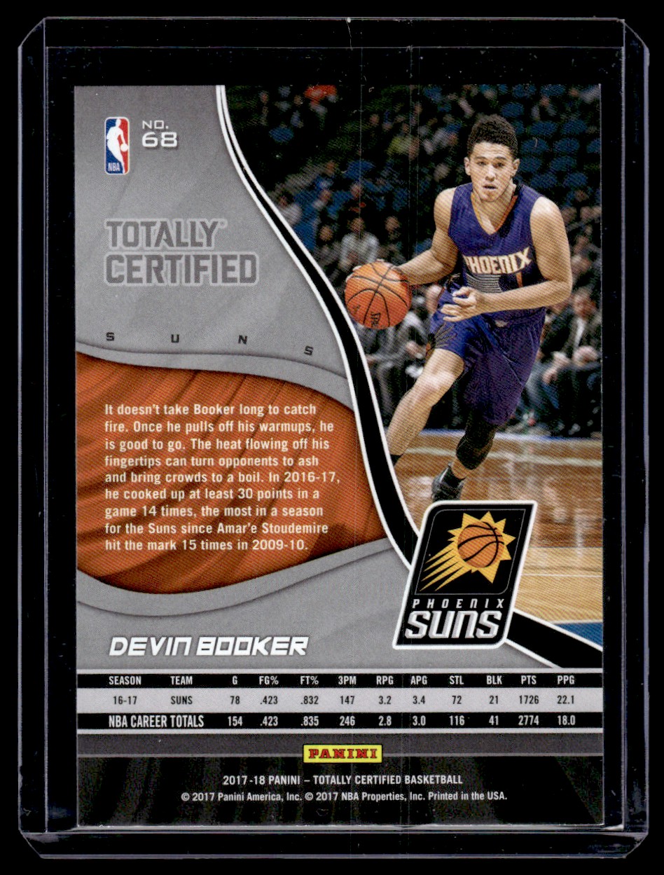 2017-18 Panini Totally Certified Devin Booker Phoenix Suns #68 | eBay