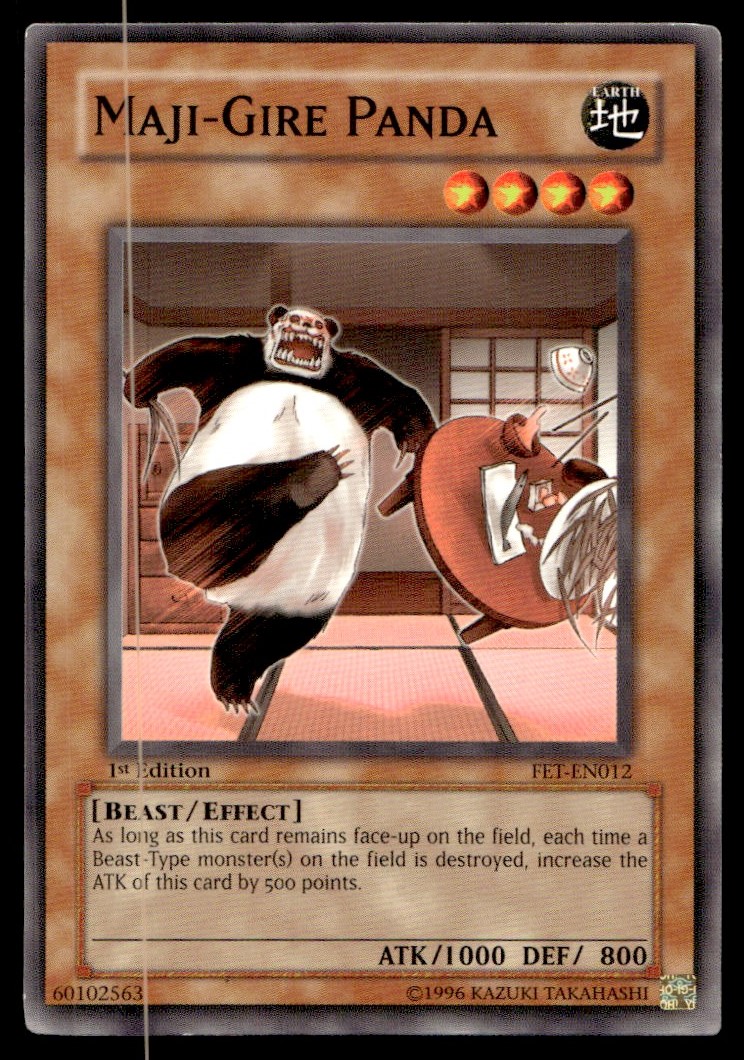 1996 Yu-Gi-Oh! 1st edition Maji-Gire Panda #FET-EN012 Uncirculated