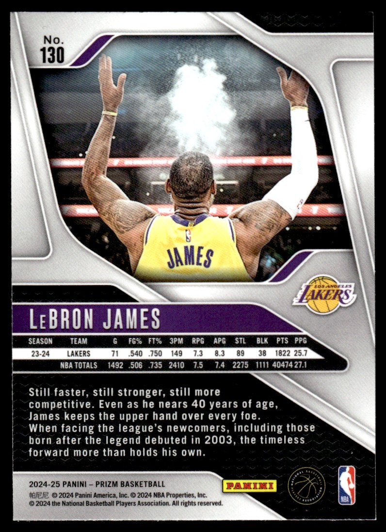LeBron James Chalk Toss #130 2024-25 Panini Prizm Los Angeles