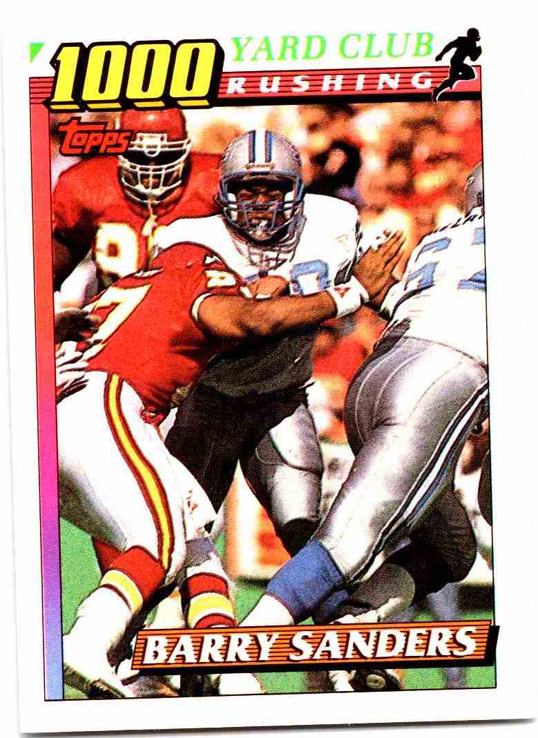 1991 topps 1000 yard club barry sanders 2 on kronozio 1991 topps 1000 yard club barry sanders