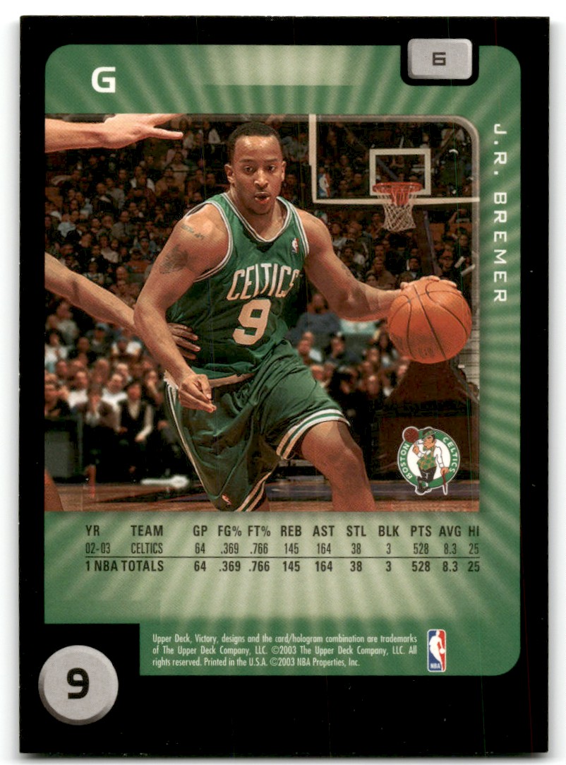 2003-04 Upper Deck Victory Basketball Card J.R. Bremer #6 Boston